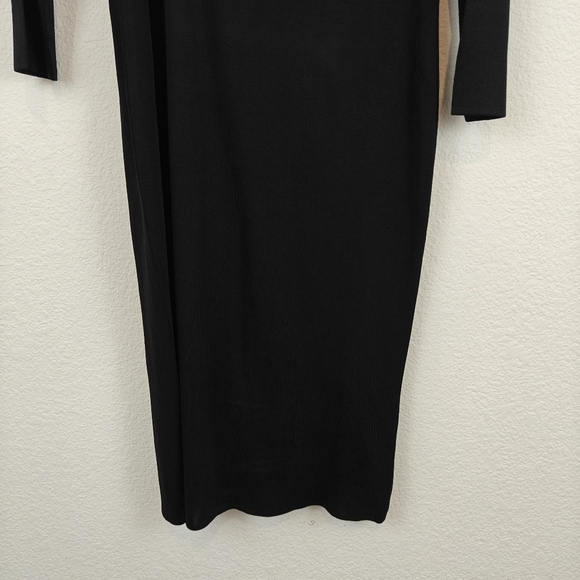 Exclusively MISOOK Knee Length Black Acrylic 3/4 Sleeve Cowl Neck Dress Size XS - Picture 2 of 13